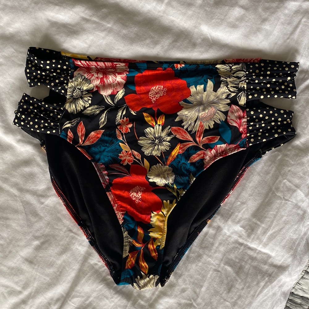 Floral High Waist Bikini Bottoms